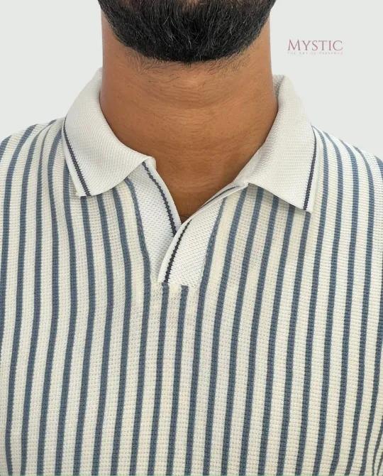 White Ash vertical Stripe Polo view 4