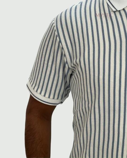White Ash vertical Stripe Polo view 5
