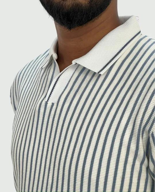 White Ash vertical Stripe Polo view 6
