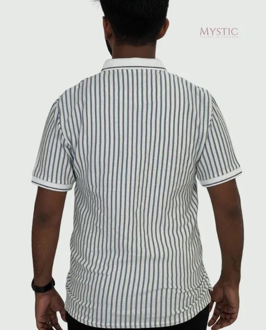 White Ash vertical Stripe Polo view 7