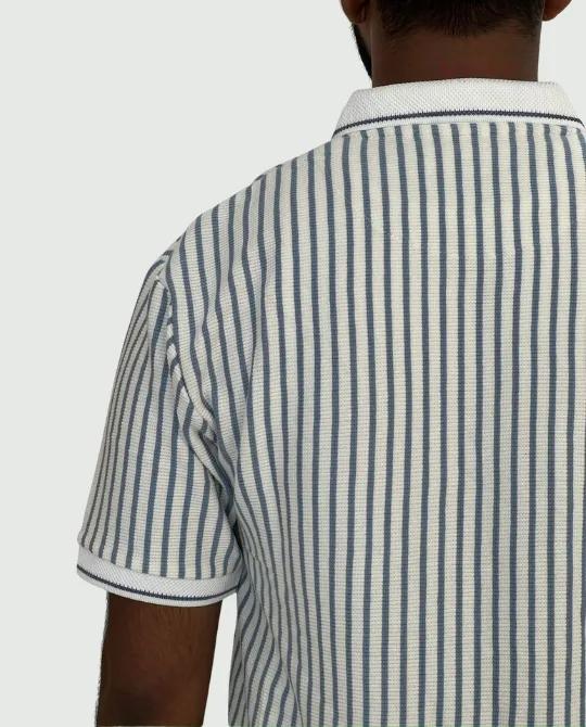 White Ash vertical Stripe Polo view 8