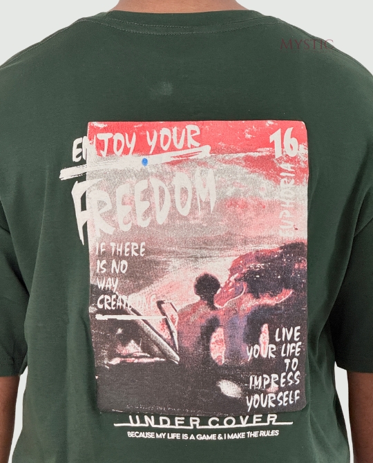 Solid Green Drop Shoulder T-shirt - Enjoy Your view 3