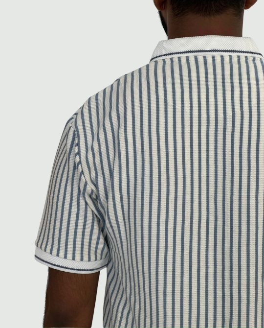 White Ash vertical Stripe Polo view 8